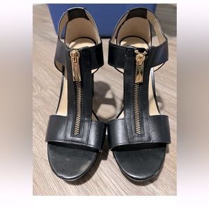Michael Kors Berkley Leather Platform Sandal Black Women's US size 8.5